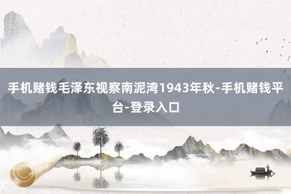 手机赌钱毛泽东视察南泥湾1943年秋-手机赌钱平台-登录入口