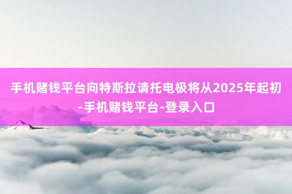 手机赌钱平台向特斯拉请托电极将从2025年起初-手机赌钱平台-登录入口