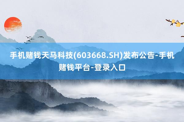 手机赌钱天马科技(603668.SH)发布公告-手机赌钱平台-登录入口