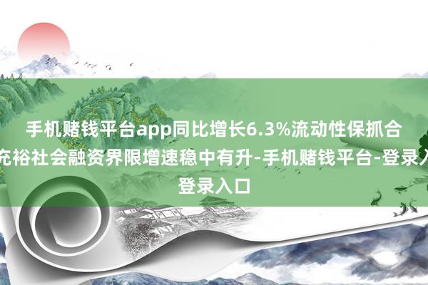 手机赌钱平台app同比增长6.3%流动性保抓合理充裕社会融资界限增速稳中有升-手机赌钱平台-登录入口